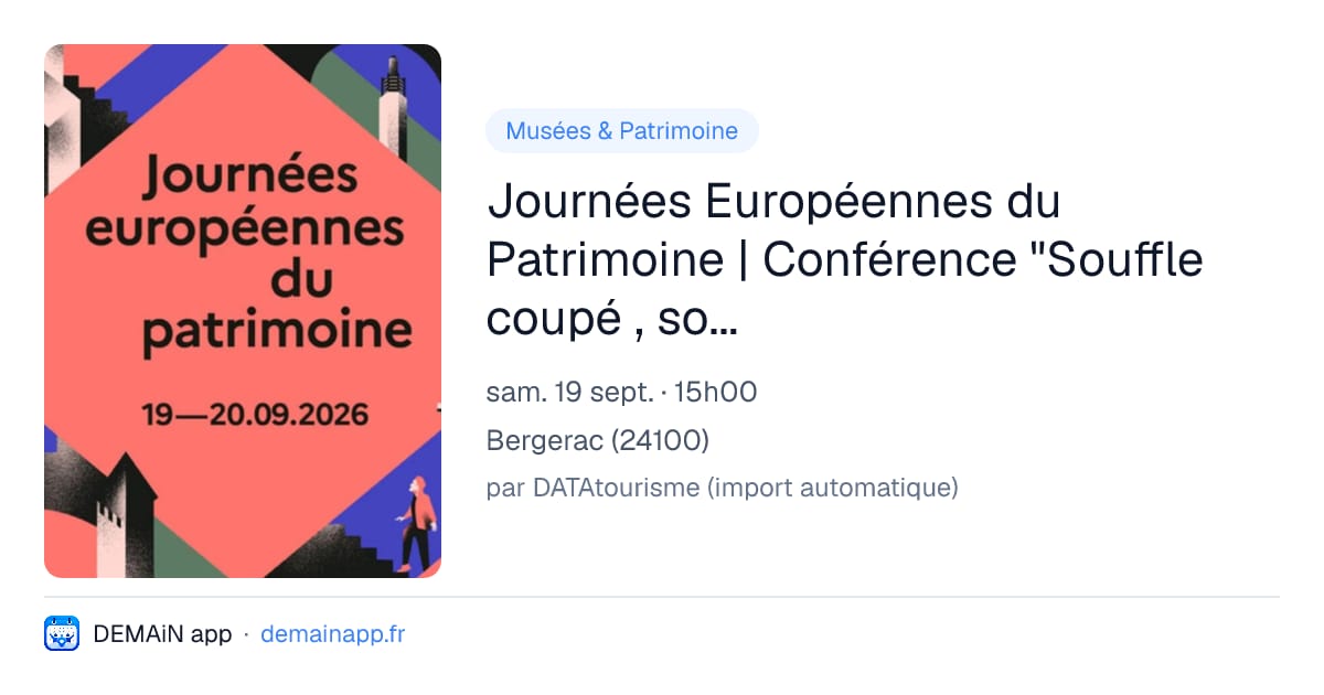 Journées Européennes du Patrimoine | Conférence "Souffle coupé , souffle recomposé: quand l'art et le tabac se répondent" — Bergerac