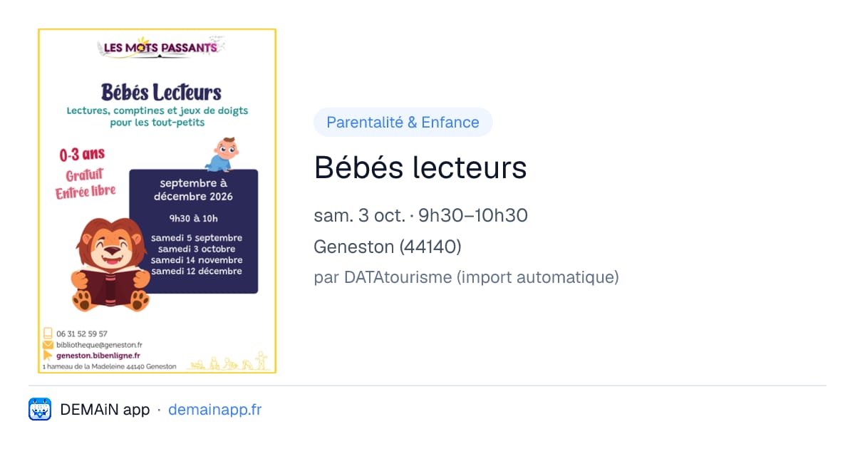 Bébés lecteurs — Geneston