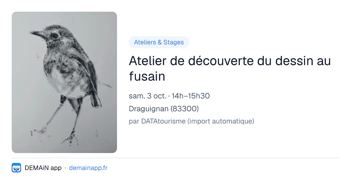 Atelier de découverte du dessin au fusain — Draguignan