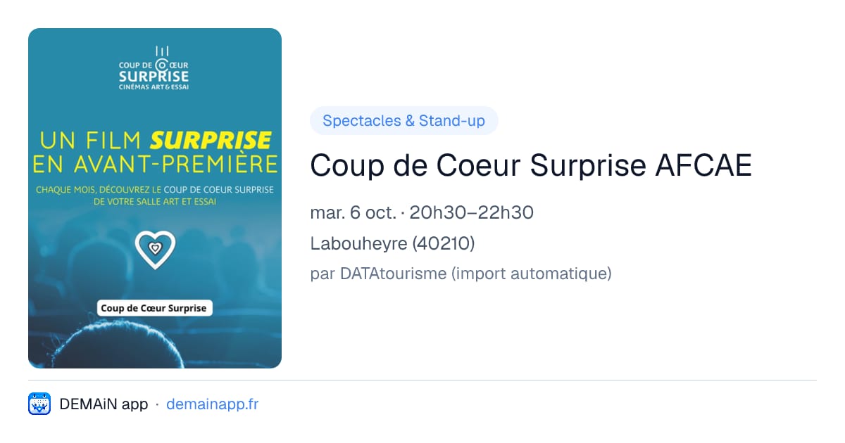 Coup de Coeur Surprise AFCAE — Labouheyre
