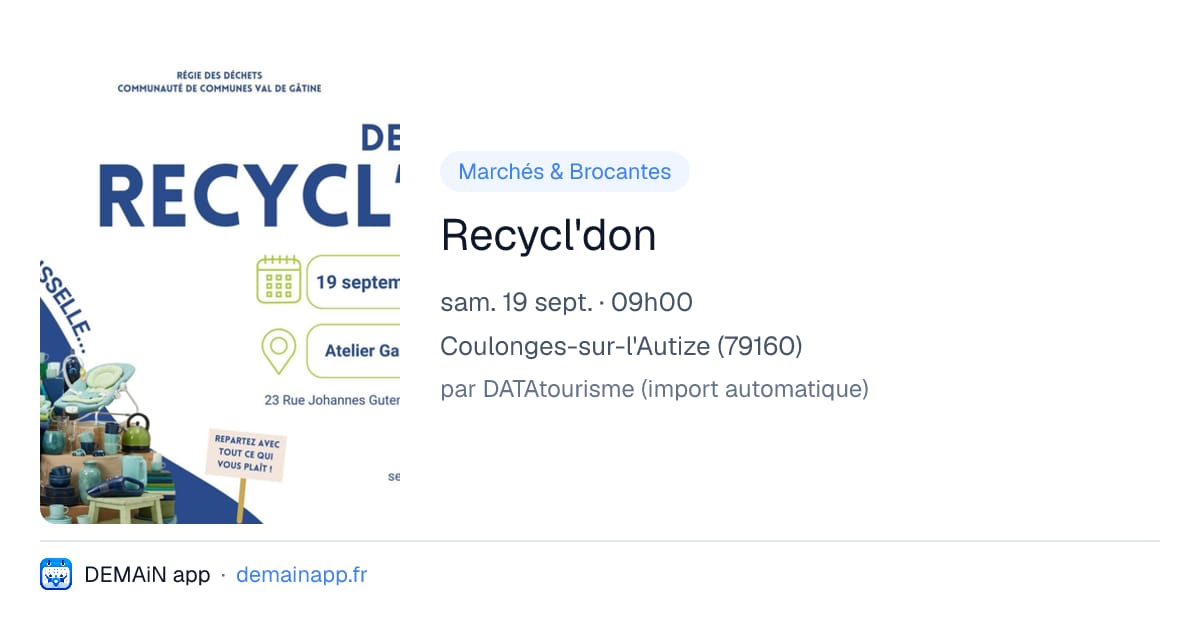 Recycl'don — Coulonges-sur-l'Autize