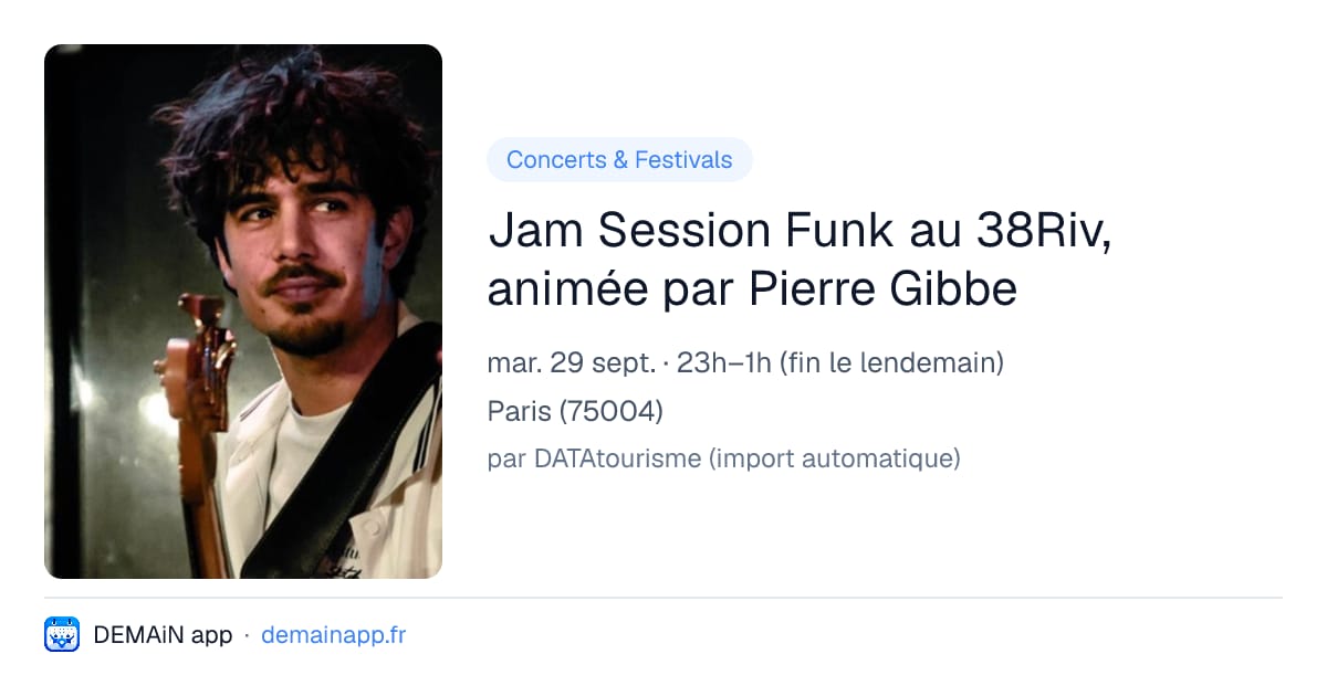 Jam Session Funk au 38Riv, animée par Pierre Gibbe — Paris