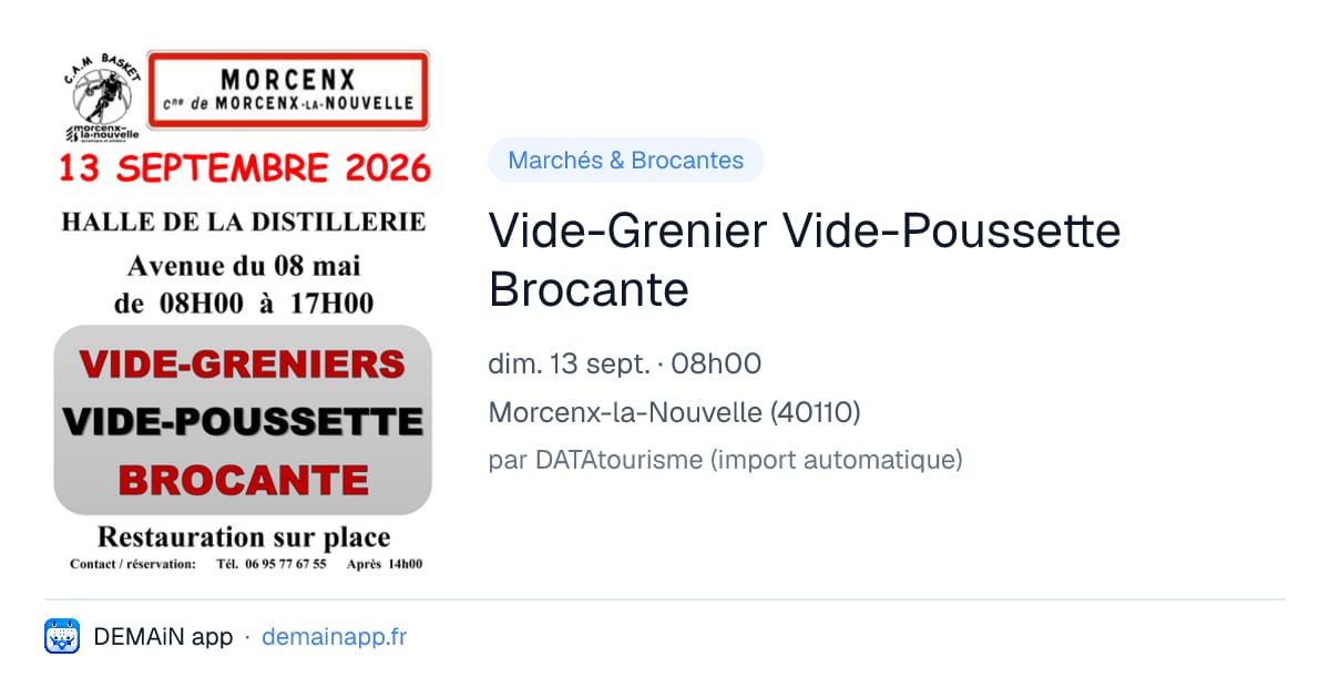 Vide-Grenier Vide-Poussette Brocante — Morcenx-la-Nouvelle