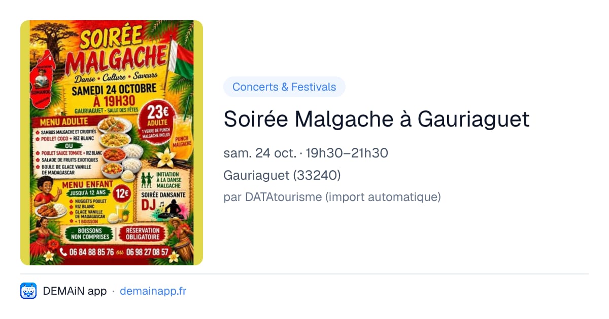 Soirée Malgache à Gauriaguet — Gauriaguet
