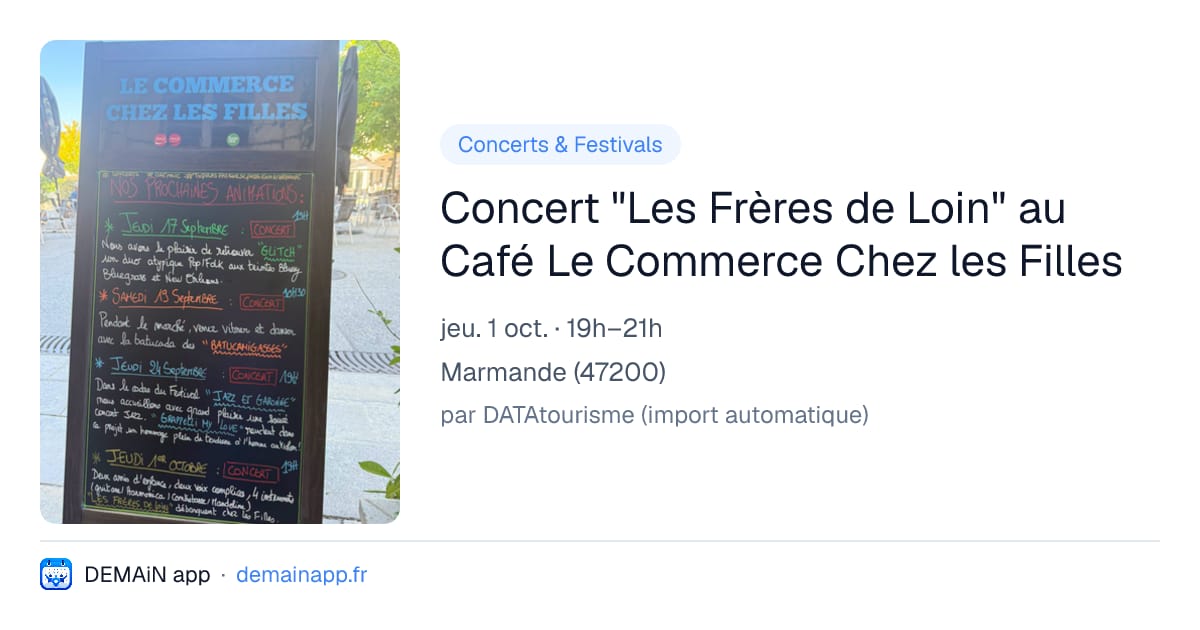 Concert "Les Frères de Loin" au Café Le Commerce Chez les Filles — Marmande