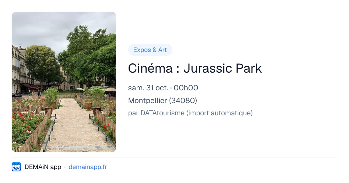 Cinéma : Jurassic Park — Montpellier