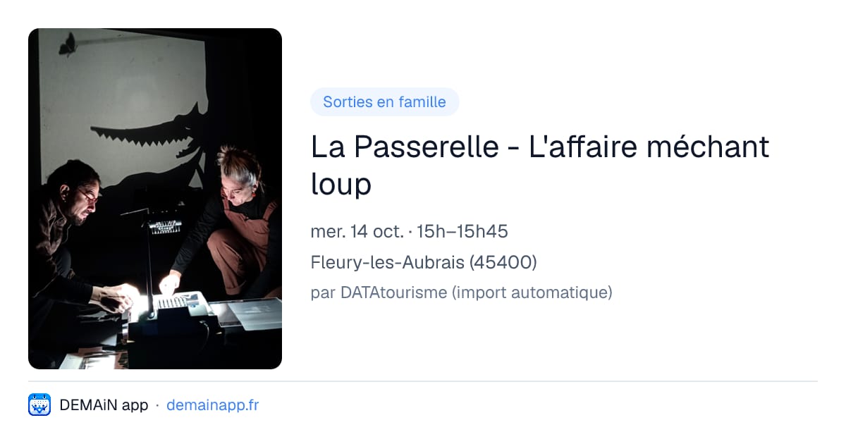 La Passerelle - L'affaire méchant loup — Fleury-les-Aubrais
