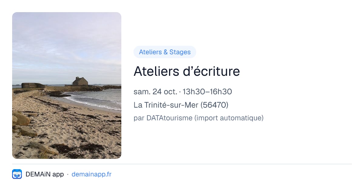 Ateliers d’écriture — La Trinité-sur-Mer