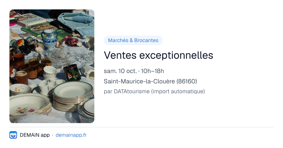 Ventes exceptionnelles — Saint-Maurice-la-Clouère