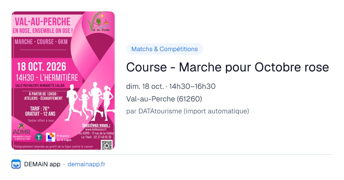 Course - Marche pour Octobre rose — Val-au-Perche