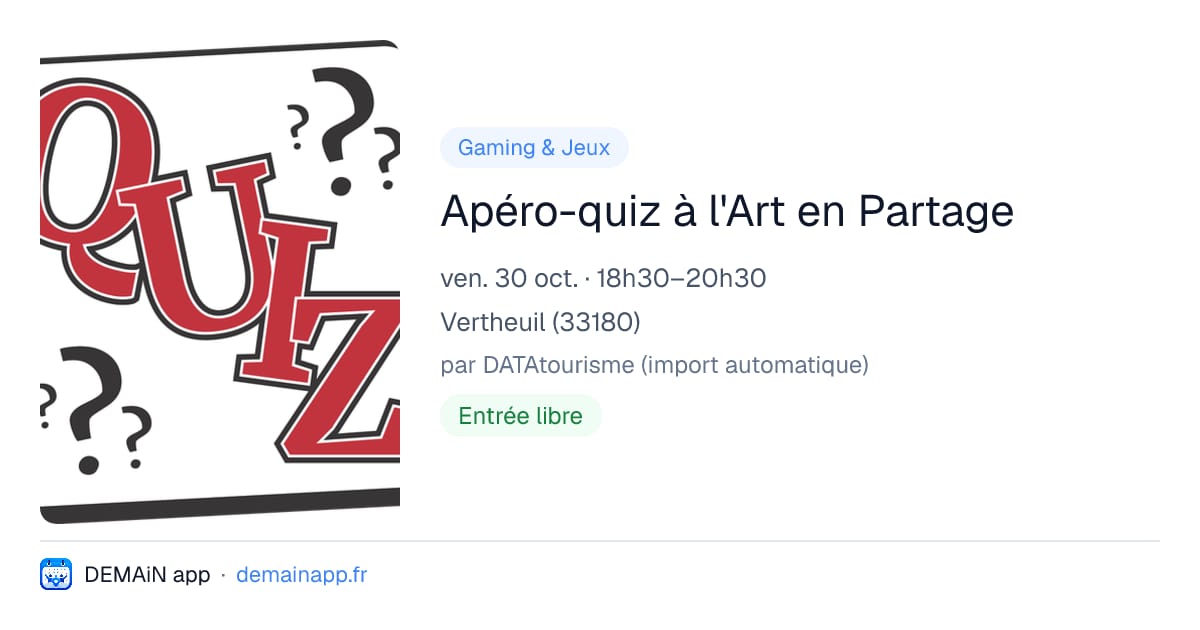 Apéro-quiz à l'Art en Partage — Vertheuil