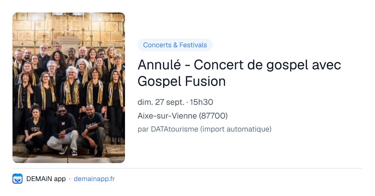 Annulé - Concert de gospel avec Gospel Fusion — Aixe-sur-Vienne