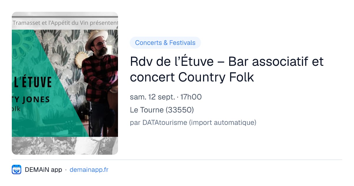 Rdv de l’Étuve – Bar associatif et concert Country Folk — Le Tourne