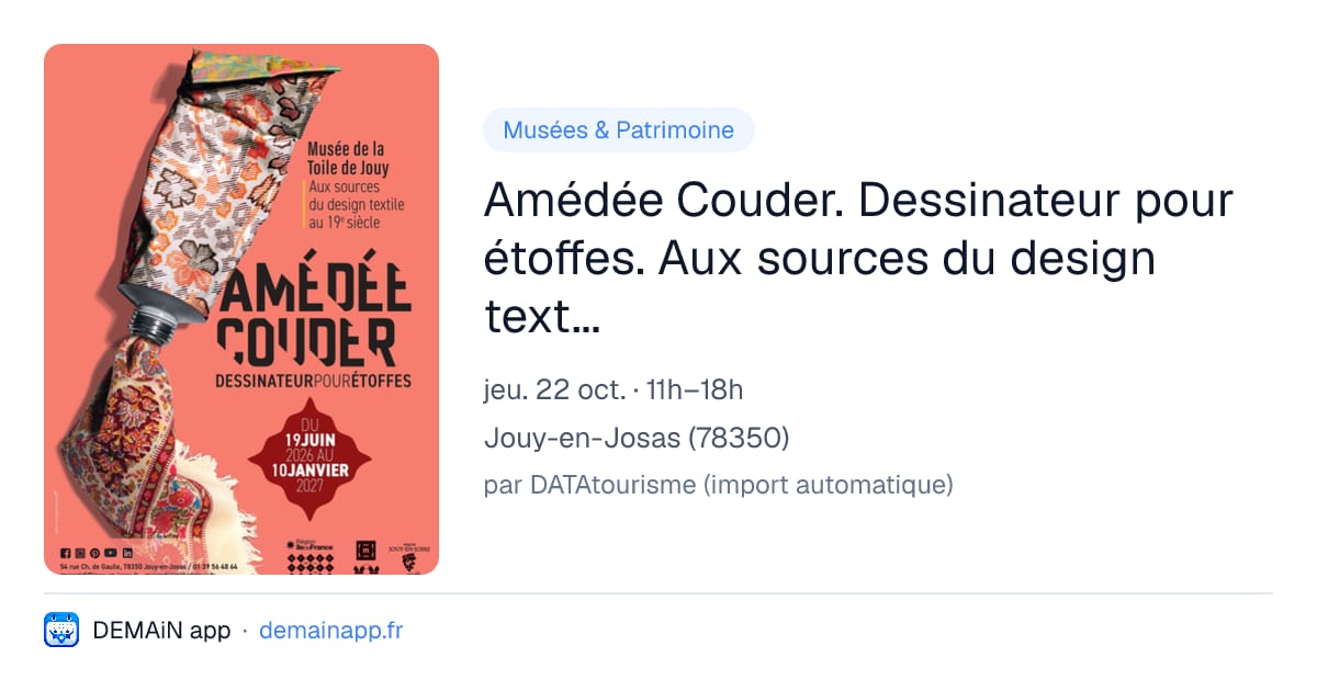 Amédée Couder. Dessinateur pour étoffes. Aux sources du design textile au 19e siècle. — Jouy-en-Josas