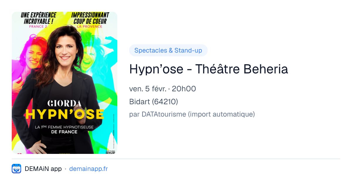 Hypn’ose - Théâtre Beheria — Bidart