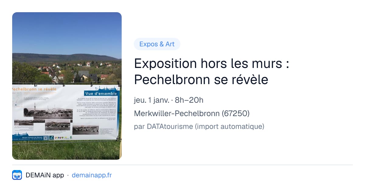 Exposition hors les murs : Pechelbronn se révèle — Merkwiller-Pechelbronn