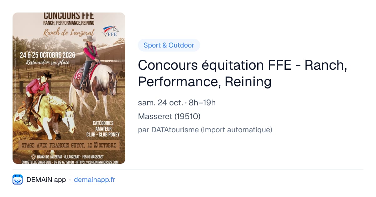 Concours équitation FFE - Ranch, Performance, Reining — Masseret