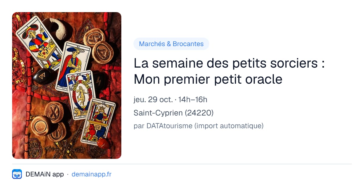 La semaine des petits sorciers : Mon premier petit oracle — Saint-Cyprien