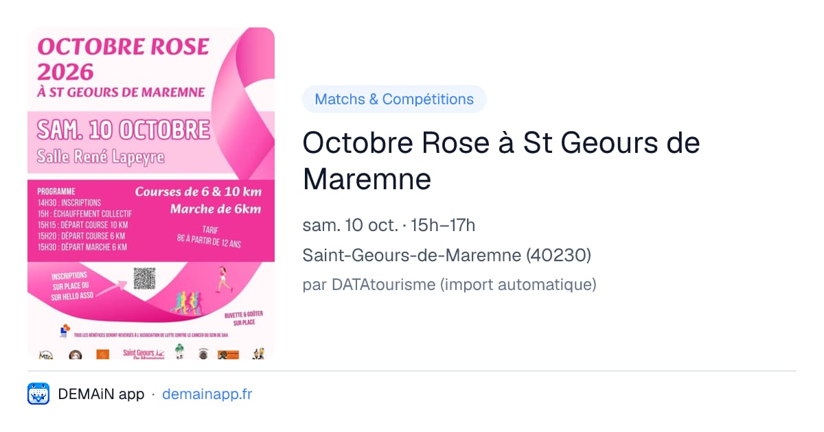 Octobre Rose à St Geours de Maremne — Saint-Geours-de-Maremne
