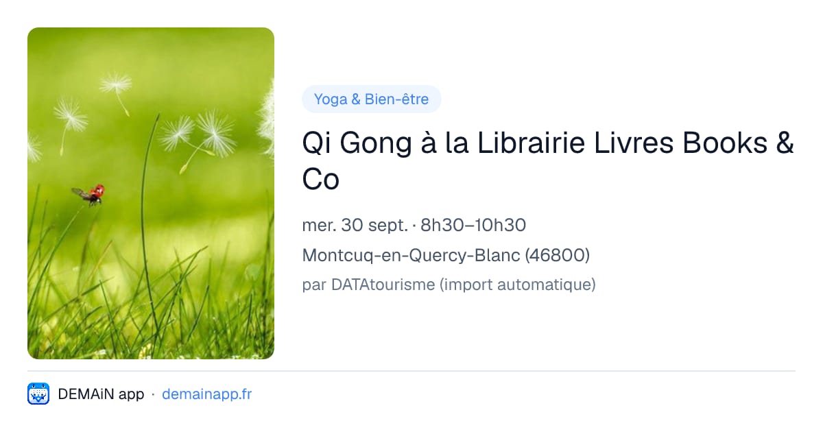 Qi Gong à la Librairie Livres Books & Co — Montcuq-en-Quercy-Blanc