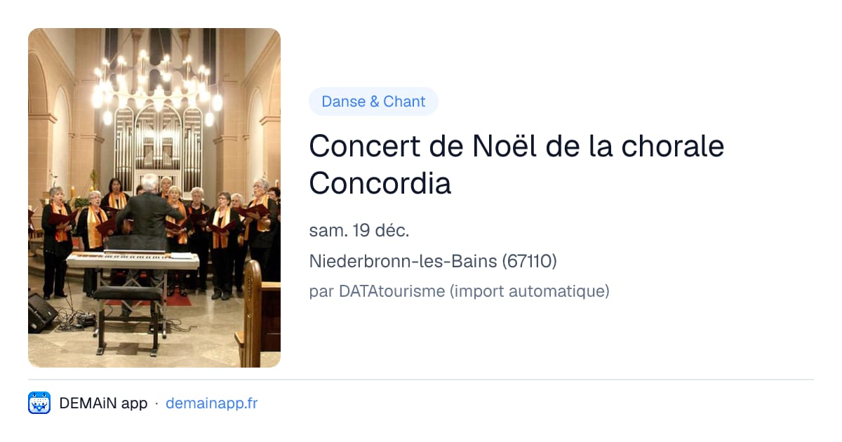 Concert de Noël de la chorale Concordia — Niederbronn-les-Bains
