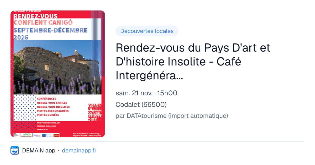 Rendez-vous du Pays D'art et D'histoire Insolite - Café Intergénérationnel « Mémoires D'exil » — Codalet