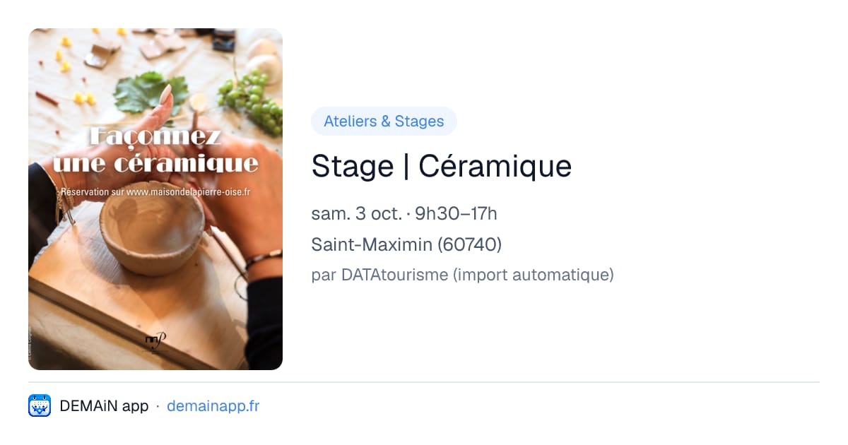 Stage | Céramique — Saint-Maximin
