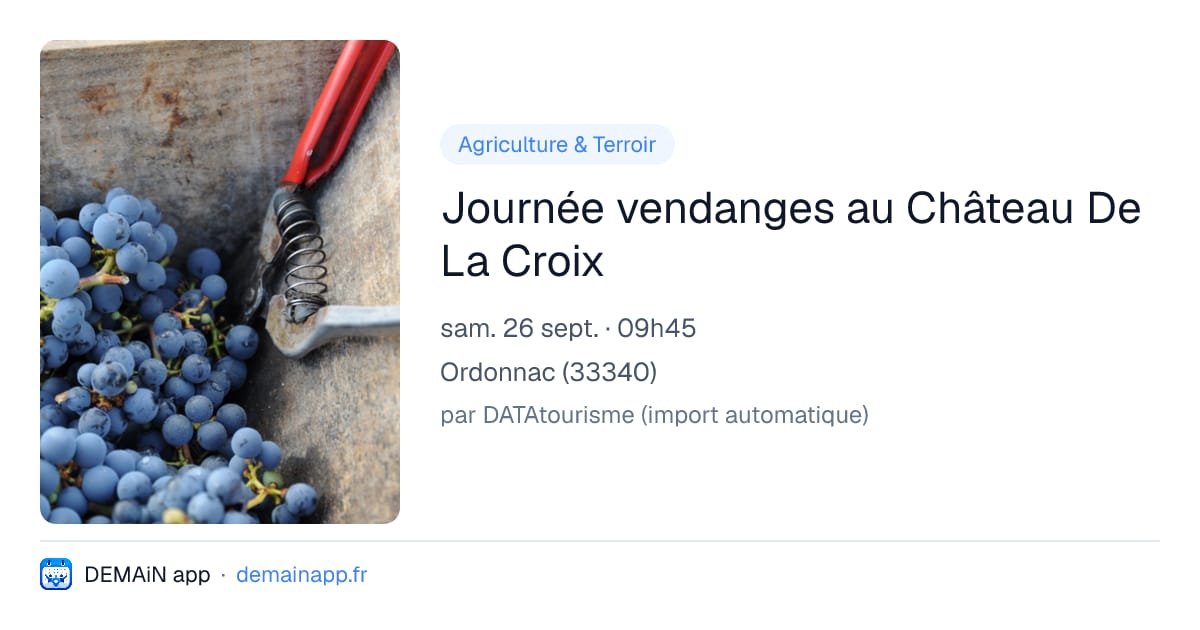 Journée vendanges au Château De La Croix — Ordonnac