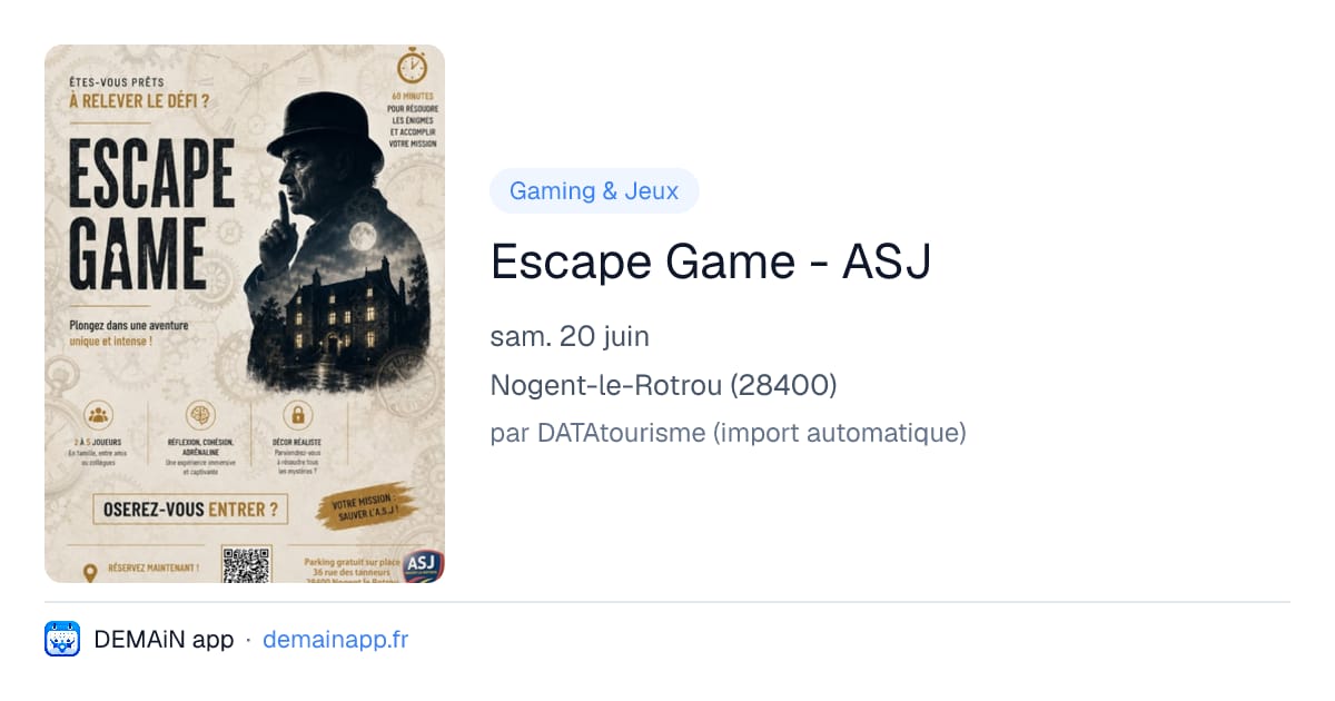Escape Game - ASJ — Nogent-le-Rotrou