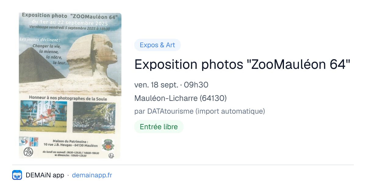 Exposition photos "ZooMauléon 64" — Mauléon-Licharre