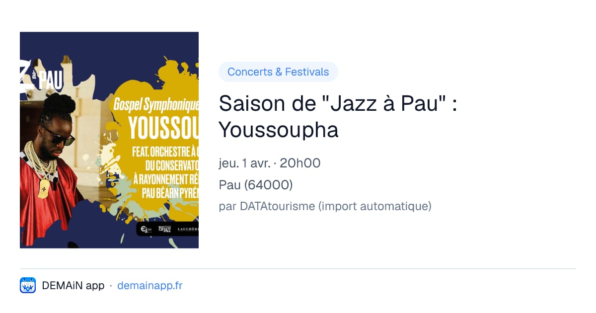 Saison de "Jazz à Pau" : Youssoupha — Pau