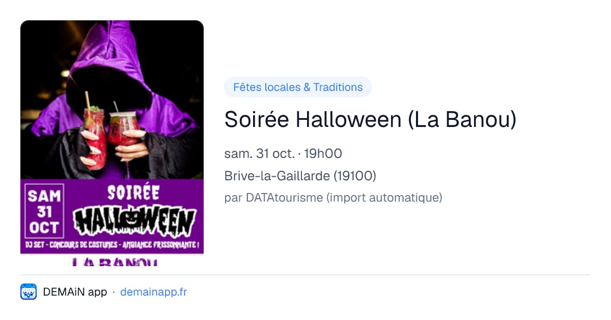 Soirée Halloween (La Banou) — Brive-la-Gaillarde