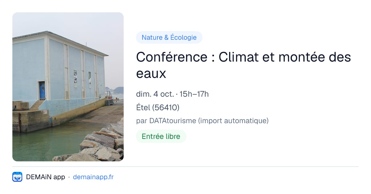 Conférence : Climat et montée des eaux — Étel