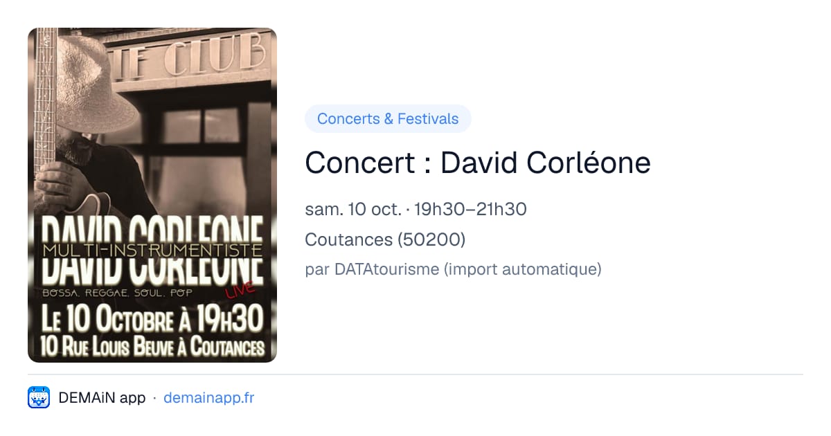 Concert : David Corléone — Coutances