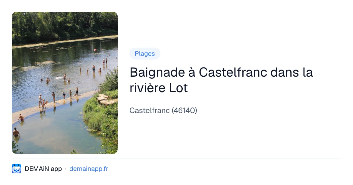 Baignade à Castelfranc dans la rivière Lot — Castelfranc