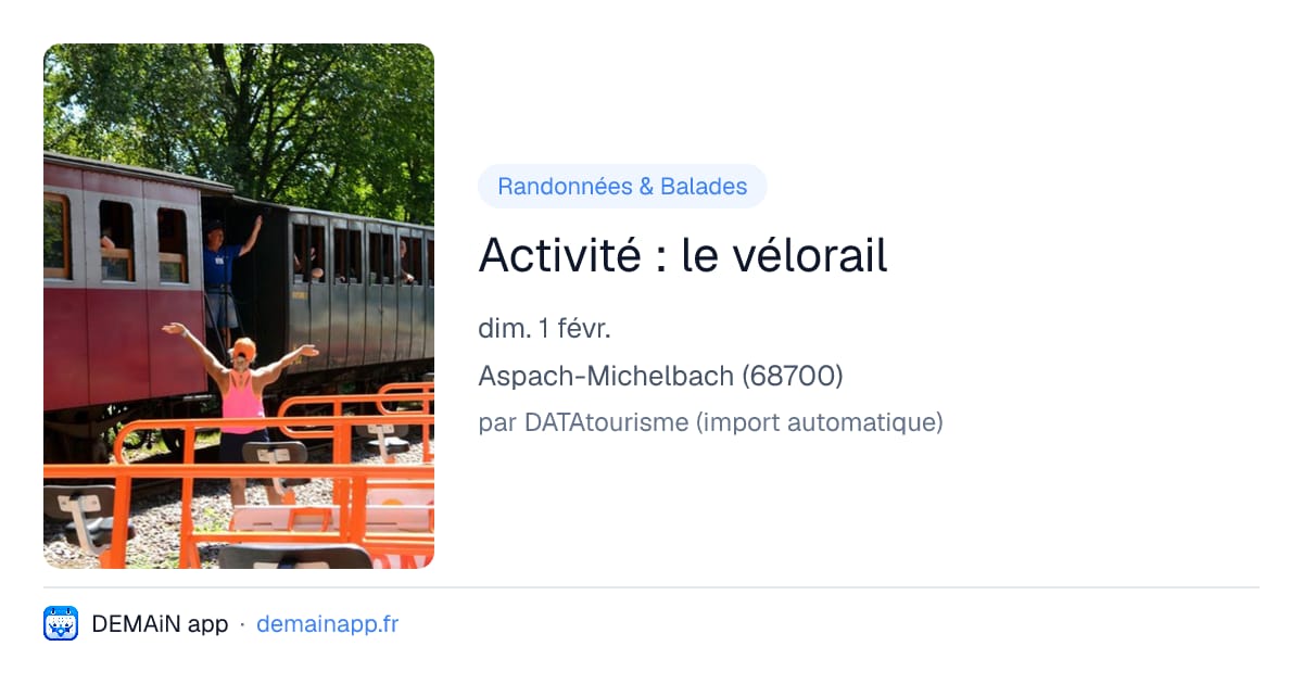 Activité : le vélorail — Aspach-Michelbach
