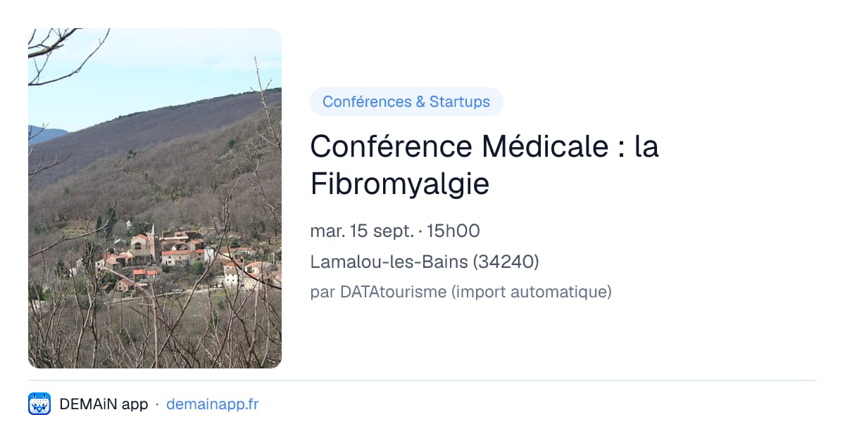 Conférence Médicale : la Fibromyalgie — Lamalou-les-Bains