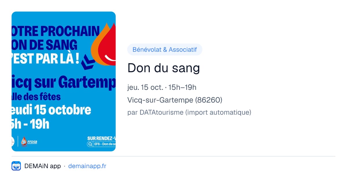 Don du sang — Vicq-sur-Gartempe