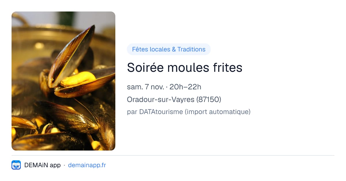 Soirée moules frites — Oradour-sur-Vayres