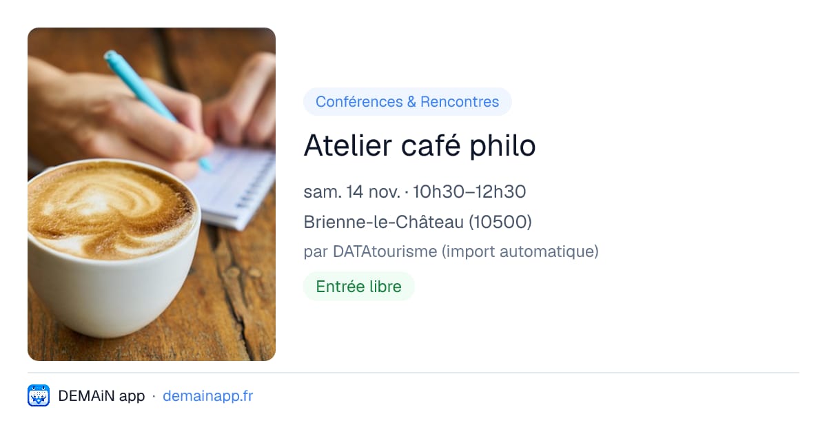 Atelier café philo — Brienne-le-Château
