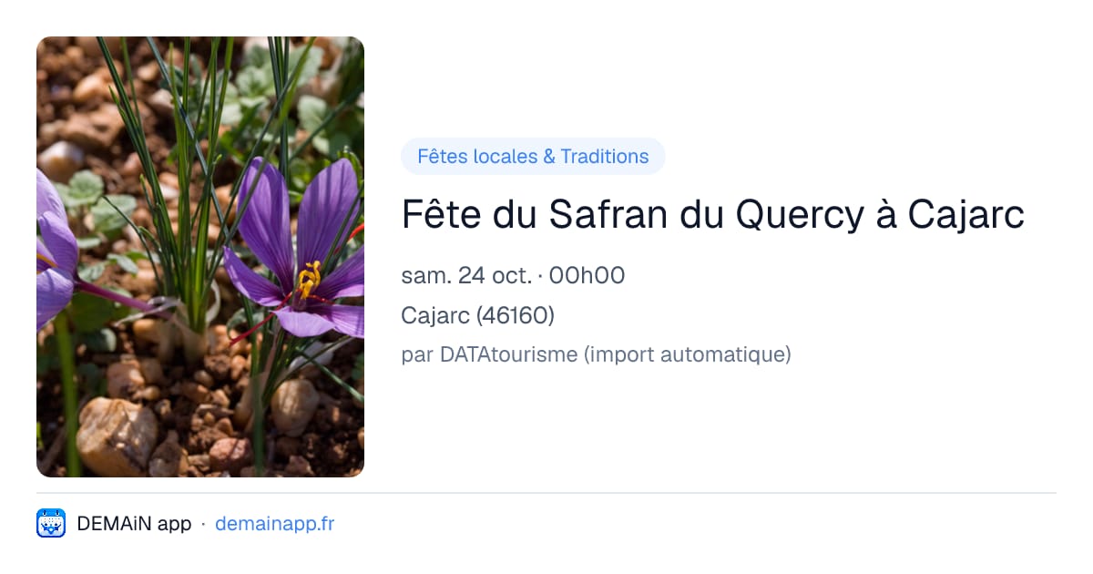Fête du Safran du Quercy à Cajarc — Cajarc