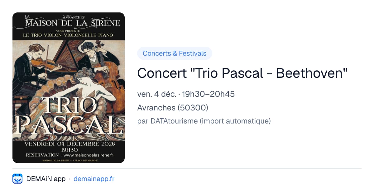 Concert "Trio Pascal - Beethoven" — Avranches