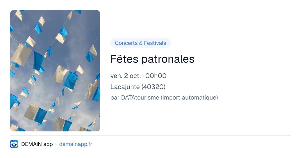 Fêtes patronales — Lacajunte