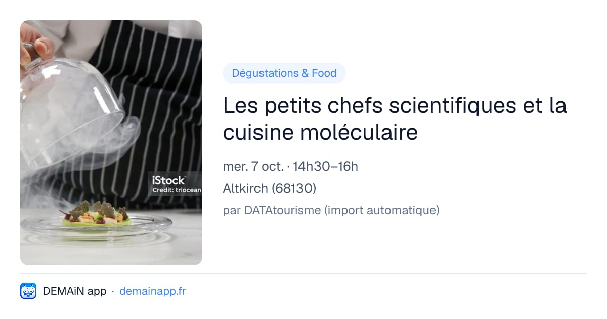Les petits chefs scientifiques et la cuisine moléculaire — Altkirch