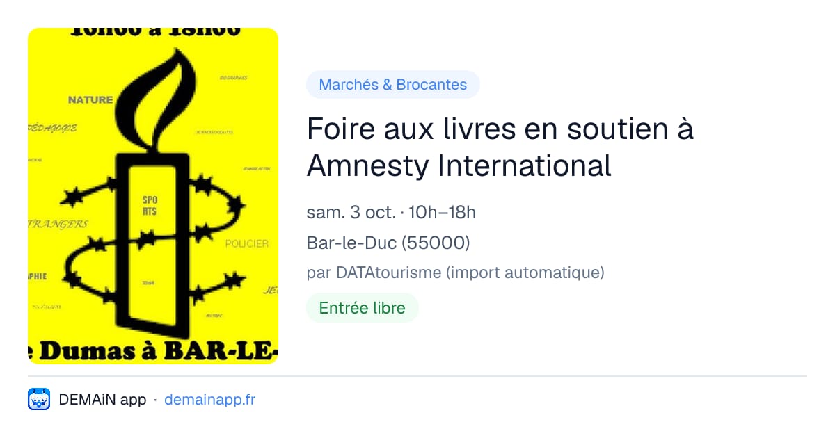 Foire aux livres en soutien à Amnesty International — Bar-le-Duc
