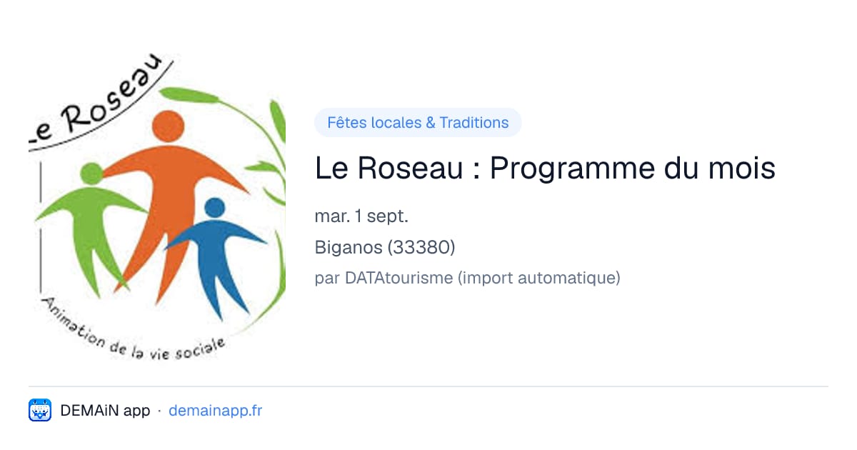 Le Roseau : Programme du mois — Biganos