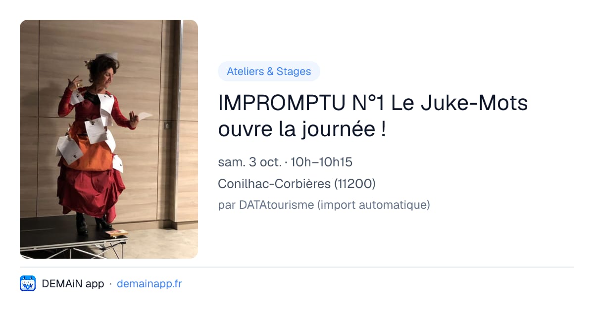 IMPROMPTU N°1 Le Juke-Mots ouvre la journée ! — Conilhac-Corbières