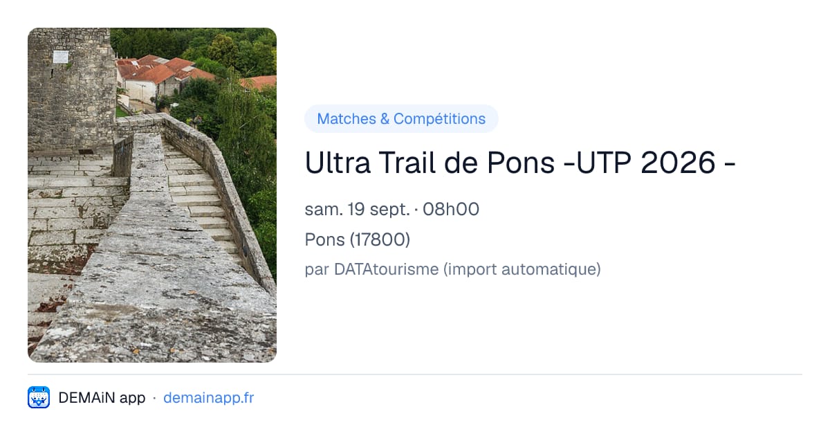 Ultra Trail de Pons -UTP 2026 - — Pons