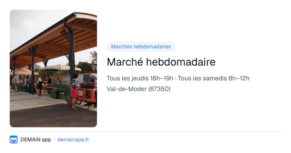 Marché hebdomadaire — Val-de-Moder