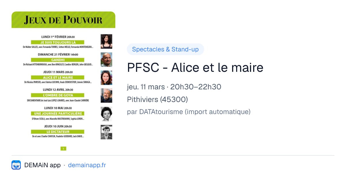 PFSC - Alice et le maire — Pithiviers
